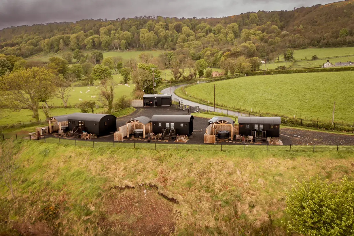 Gideon’s, Jimmy’s and Dan’s huts overlooking the sea